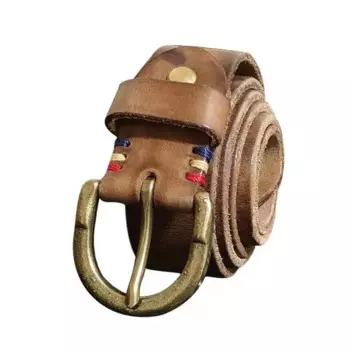 Ремень мужской кожаный с пряжкой, 3,8 см