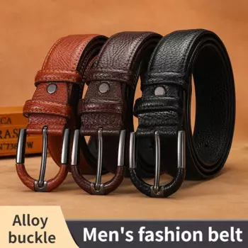 Ремень мужской кожаный Универсальный, 3,3 см