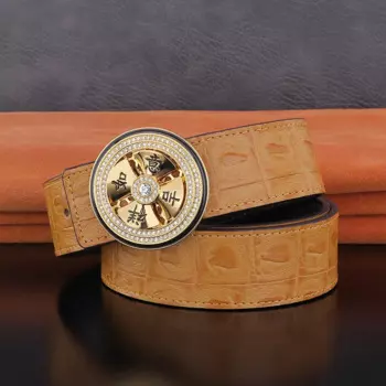 Ремень мужской с медной пряжкой, шириной 3,8 см