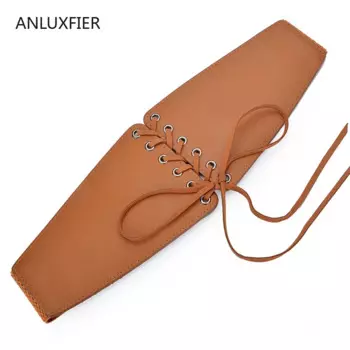 Ремень женский H9843, широкий эластичный, из кожи