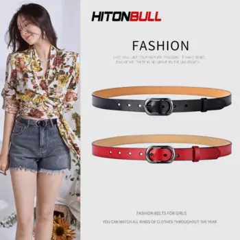 Ремень женский кожаный HITONBULL, с металлической пряжкой