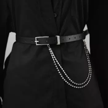 Ремень женский кожаный с цепочкой, PJ516