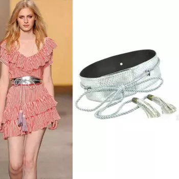 Ремень женский кожаный, Т-образный, широкий, bg-077