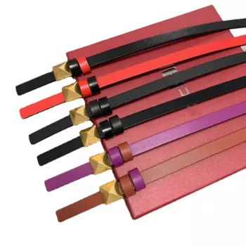 Ремень женский кожаный, тонкий, цвет 1,2