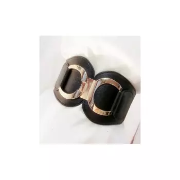 Ремень женский стрейчевый с застежкой-пряжкой, черный