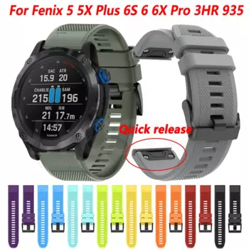 Ремешок 20 22 26 мм для смарт-часов Garmin Fenix 6 6S 6X Pro 5X 5 5S Plus 3HR 945 Delta PX MK2, быстросъемный силиконовый браслет