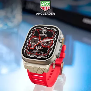 Ремешок AKGLEADER для Apple Watch Ultra 2 49 мм Series 9 8 7 45 мм 44 мм, фторруглеродный браслет для IWatch 6 5 4 3 Se 44 мм, браслет