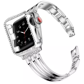 Ремешок для apple watch 6 se, браслет с искусственными камнями 40 мм 44 мм для iwatch 5 4 3 38 мм 42 мм, Ювелирное Украшение в оправе из нержавеющей стали
