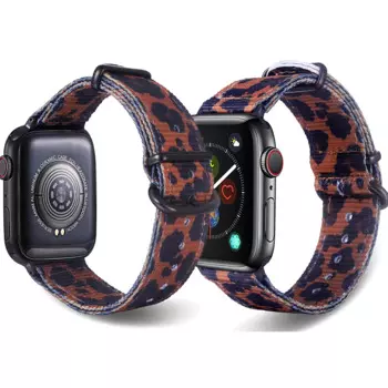 Ремешок для Apple Watch Band Series 7/SE/6/5/4/3/2/1, Леопардовый Браслет с американским флагом 42/44/45 мм 38/40/41 мм
