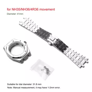 Ремешок для часов, 41 мм, ремешок для часов NH35/NH36/4R36, сменный ремешок для наручных часов из нержавеющей стали