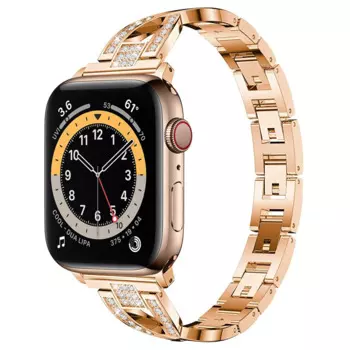 Ремешок для часов apple watch 6 se, металлический браслет с украшениями для iwatch series 5 4 3 38 мм 42 мм, 40 мм 44 мм