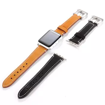 Ремешок для часов Apple Watch Series 1 2 3 4 5 6 7 41 мм 44, кожаный браслет с большой пряжкой, 45 мм