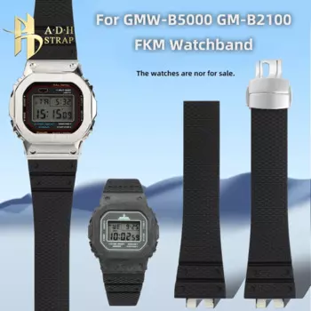 Ремешок для часов Casio G-shock Series GMW-B5000 FKM, мужской черный водонепроницаемый ремешок для часов gmw-b5000