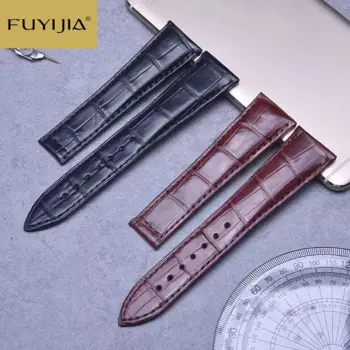 Ремешок для часов FUYIJIA из натуральной кожи нильского крокодила, сменный складной кожаный браслет с пряжкой B-lancpain VILLERET, 20 мм 21 мм 22 мм