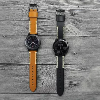 Ремешок для часов Huami Amazfit, 22 мм, кожаный ремешок ручной работы для Samsung Gear S3, ремешки для Huawei Watch 2 Pro