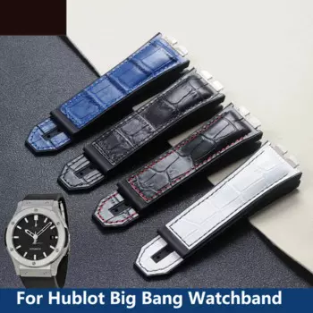 Ремешок для часов Hublot Big Bang из натуральной кожи, быстроразъемный мужской резиновый браслет для наручных часов, 28 х17 мм