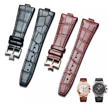 Ремешок для часов из натуральной кожи выпуклый, 25 мм