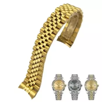 Ремешок для часов из нержавеющей стали 316L 20 мм, подходит для часов Rolex Datejust устриц вечный 36 мм, ремешок для циферблата, серебристый, золотой, технические характеристики