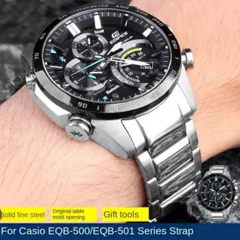Ремешок для часов из нержавеющей стали для Casio, ремешок для часов с изогнутым концом, 22 мм, мужской браслет для часов