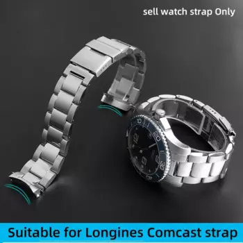 Ремешок для часов Longines Comcast L3.642.4, металлический изогнутый браслет для дайвинга из нержавеющей стали с циферблатом 41 мм, Мужская цепь 21 мм