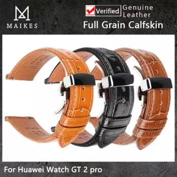 Ремешок для часов MAIKES из натуральной кожи 20 мм 22 мм для Samsung Galaxy Watch 42 46 мм Gear S3 Quick Release Smartwatch