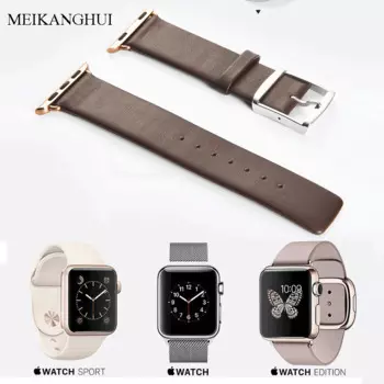 Ремешок для часов MEIKANGHUI из натуральной кожи Подходит для всех часов Apple Watch Series 1-2 iWatch Спортивная Пряжка 38 мм 42 мм для женщин/мужчин