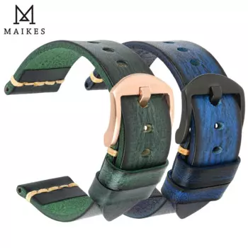 Ремешок для часов ручной работы MAIKES из коровьей кожи, винтажный итальянский кожаный ремешок для часов Panerai Omega SEIKO CITIZEN