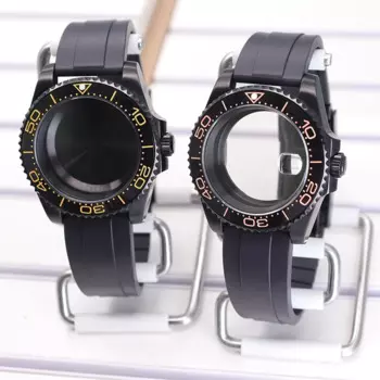 Ремешок для часов водонепроницаемый черный, 40 мм, для Seiko NH35 NH36 NH38/34 Miyota 8215 ETA 2824, с циферблатом 28,5 мм