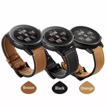 Ремешок для часов Xiaomi Huami Amazfit 2 1 Stratos Pace 2, кожаный браслет для часов Gear S3 Huawei Watch 2pro, 22 мм