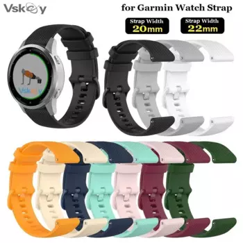 Ремешок для смарт-часов Garmin Forerunner 265 255 245 Vivoactive 5 4 4s 3 3S SQ2, силиконовый браслет, 30 шт., 18 мм 20 мм 22 мм