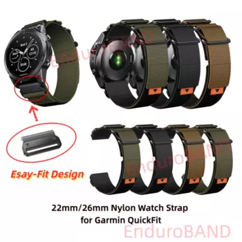 Ремешок EnduroBand нейлоновый для Garmin Fenix 7X/6X/6X Pro/5X/5X Plus, 22 мм/26 мм