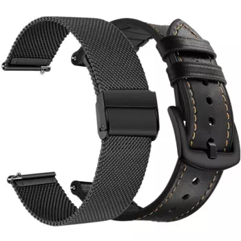 Ремешок GT 2 для Huawei Samsung Galaxy Watch 46 мм/42 мм/Active 2 40 мм 44 мм, кожаный браслет из нержавеющей стали для Gear S3