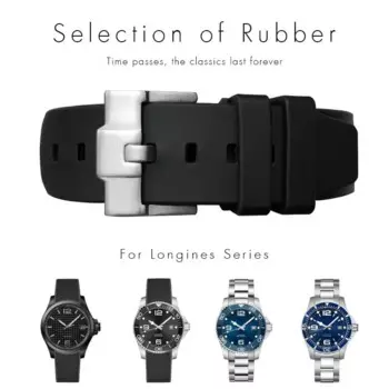 Ремешок HAODEE силиконовый для часов, резиновый браслет для Longines Conquest HydroConquest L3, 19 мм 21 мм, черный синий серый