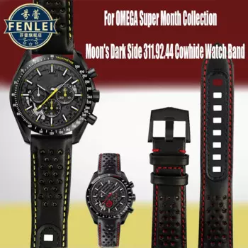 Ремешок из мягкой воловьей кожи для часов Omega Super Moon Dark Side Apollo 8 Series мужской, браслет для часов, 21 мм, 311,92 дюйма, 311.92.44