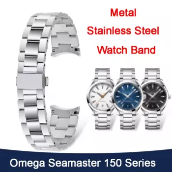 Ремешок из нержавеющей стали 316L для часов Omega Seamaster 150 AT150 300, металлический браслет с аксессуарами, 20 мм