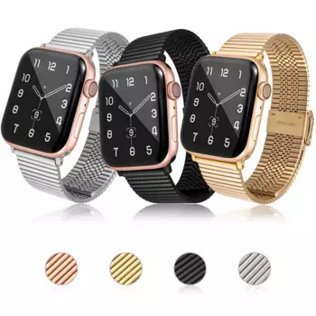 Ремешок из нержавеющей стали для Apple Watch 6 SE 44/40 мм, сетчатый Браслет для iWatch Series 6 5 4 38 мм 42 мм, браслет для наручных часов, крючок Buc