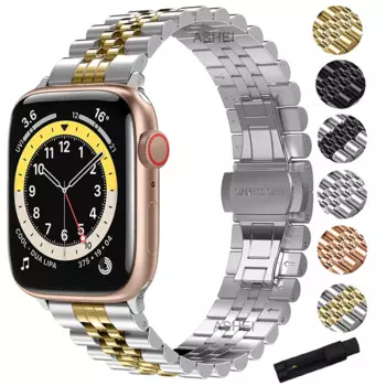 Ремешок из нержавеющей стали для Apple Watch 6 se, роскошный браслет для iwatch se 44 мм 40 мм 42 мм 38 мм 6 5 4 3 2