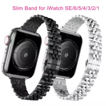 Ремешок из нержавеющей стали для Apple Watch Band, металлический тонкий браслет для iWatch SE/6/5/4/3/2/1, 40 мм 44 мм 38 мм 42 мм