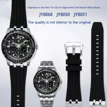 Ремешок из нержавеющей стали для CITIZEN Sky Eagle, резиновый ремешок JY8050, JY8051, JY8068, ремешок с зеленым орлом, 24 мм, мужской силиконовый браслет