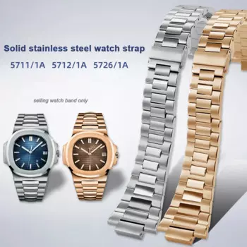 Ремешок из нержавеющей стали для мужских часов Patek Philips PP 316L Nautilus 5711/1A010, 25*13 мм