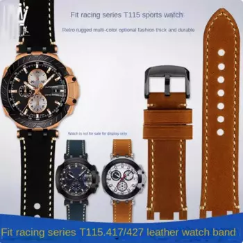 Ремешок из воловьей кожи для часов Tissot Racing серии T115, модифицированный модный ретро браслет для часов, аксессуары для мужского браслета 24 мм