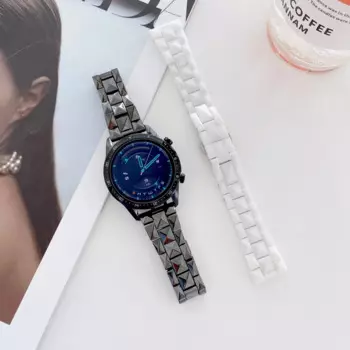Ремешок керамический 22 мм для Samsung Galaxy watch 45 мм/Huawei watch 3/GT2, металлический браслет с пряжкой-бабочкой для Amazfit GTR 47 мм
