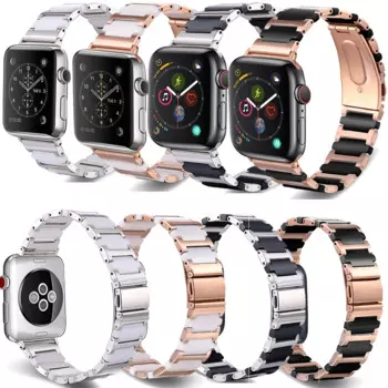 Ремешок керамический для Apple Watch Band Series, металлический браслет из нержавеющей стали для моделей 7/SE/6/5/4/3/2/1, 40/38 мм 44/42 мм 41/45 мм