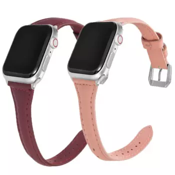 Ремешок кожаный для Apple Watch Band 40 мм 44 мм 38 мм 42 мм, женский кожаный браслет для наручных часов, Correa iwatch Series SE 6 5 4 3