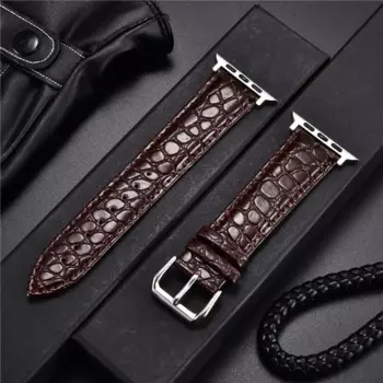 Ремешок кожаный для Apple Watch, дизайнерский браслет с крокодиловым узором для Iwatch 6 SE 5 4 3, 44 мм 42 мм 40 мм 38 мм