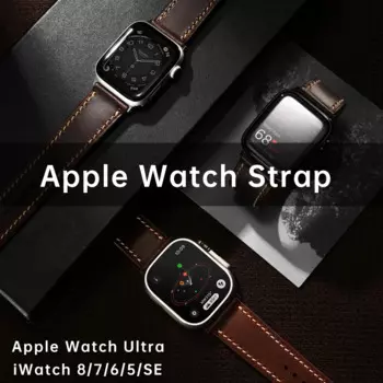 Ремешок кожаный для Apple Watch Ultra 2, винтажный браслет для Apple Watch Series 9 8 7 6 5 SE 45 мм 44 мм 41 мм 40 мм