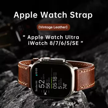 Ремешок кожаный для iWatch Series 10 9 8 7 SE 45 мм 44 мм 41 мм 40 мм