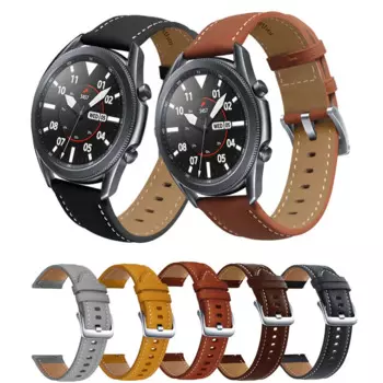 Ремешок кожаный для Samsung Galaxy Watch Active 2 Active 3 Gear S2, браслет для наручных часов, 22 мм
