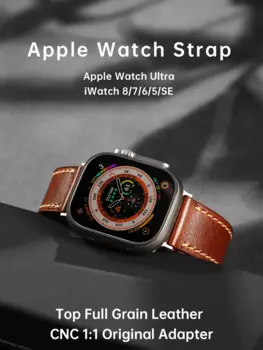 Ремешок Maikes кожаный для Apple Watch Ultra, винтажный браслет для наручных часов, 49 мм 45 мм 44 мм 41 мм 40 мм, аксессуары для часов
