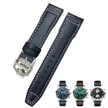 Ремешок MAISITU из воловьей кожи для наручных часов IWC Pilot Watch Portugieser, голубой браслет для часов, аксессуары для мужчин, 21 мм 20 мм